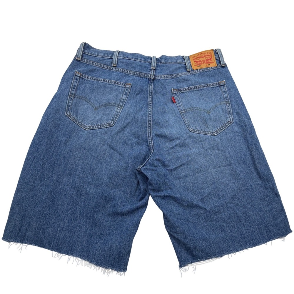 Levi's Denim Shorts Mens 38 Blue 469 Loose Fit Cut Off Distressed - Picture 2 of 12